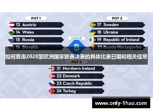 如何查询2020至欧洲国家联赛决赛的具体比赛日期和相关信息