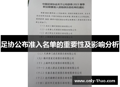 足协公布准入名单的重要性及影响分析